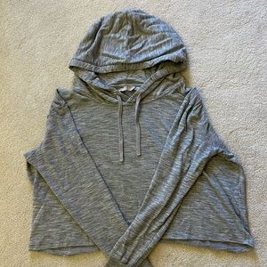 Cropped Heather Grey Hoodie